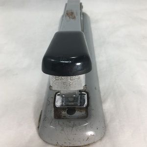 Bates 56 Stapler Vintage Metal Mid Century Gray